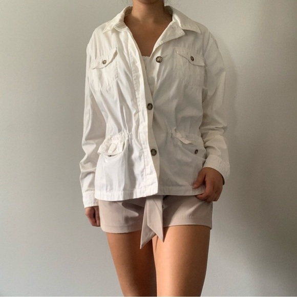 Eddie Bauer white short soft shell wind jacket womans size XXL 100% cotton - Picture 2 of 15